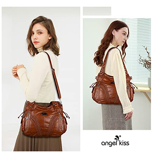 Fashionable Women's Tote Bag in Washed Leather
