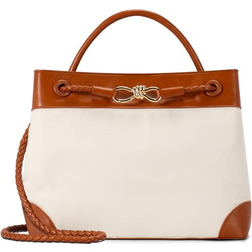 GASSDA Women's Brown Canvas Tote & Crossbody Bag