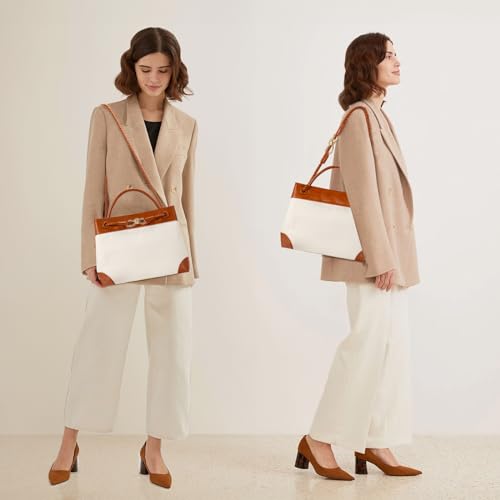 GASSDA Women's Brown Canvas Tote & Crossbody Bag