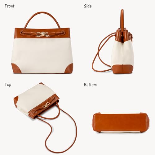 GASSDA Women's Brown Canvas Tote & Crossbody Bag