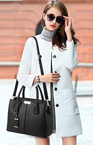 Covelin Women's Durable Leather Crossbody Handbag - Black