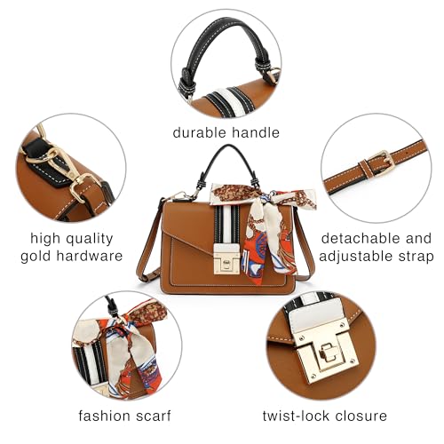 Brown Scarleton Women's Crossbody Satchel Tote Bag