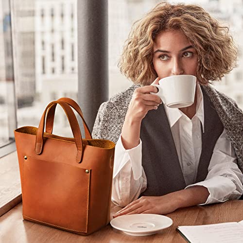 S-ZONE Mini Leather Crossbody Tote Bag