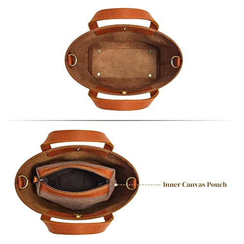 S-ZONE Mini Leather Crossbody Tote Bag