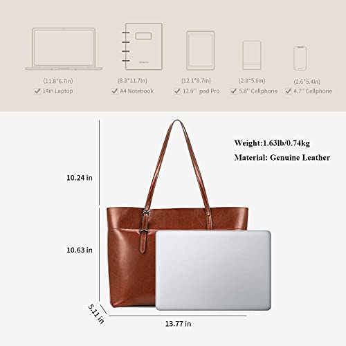 Kattee Vintage Leather Tote Bag for Women