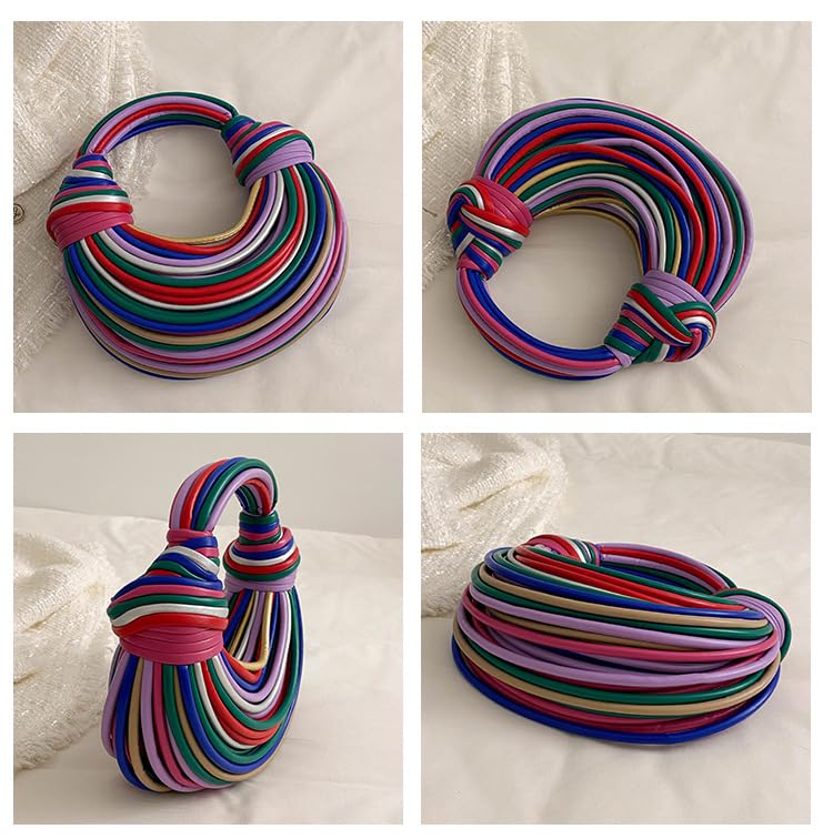 Hand-Woven Women's Knot Satchel Clutch Bag