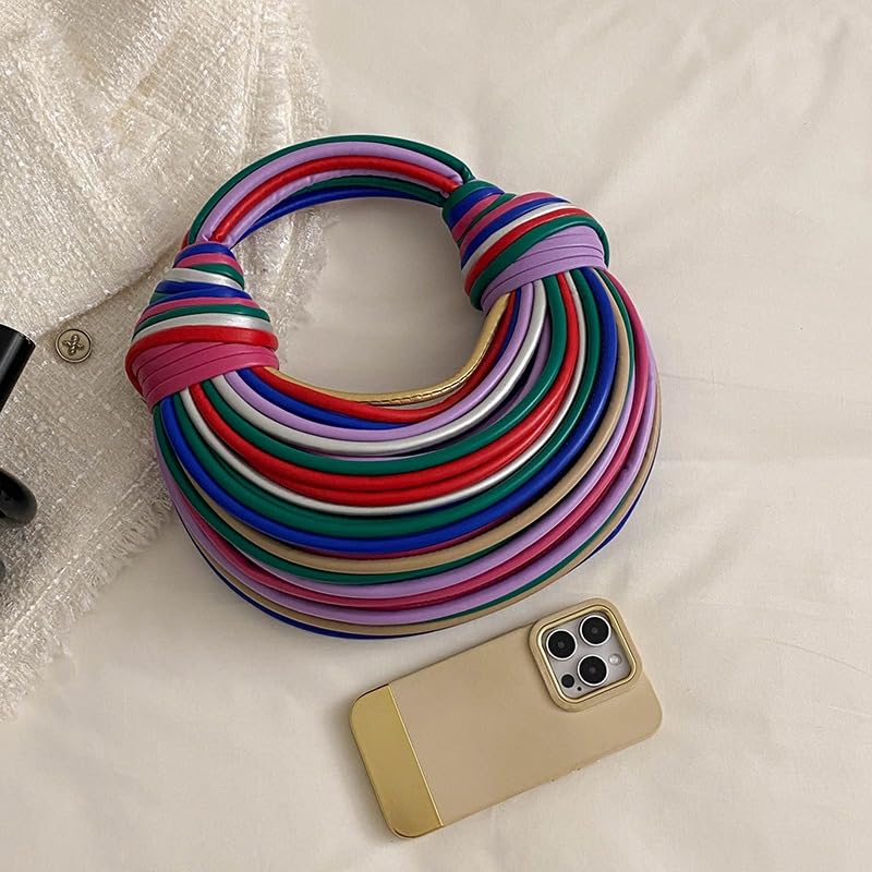 Hand-Woven Women's Knot Satchel Clutch Bag