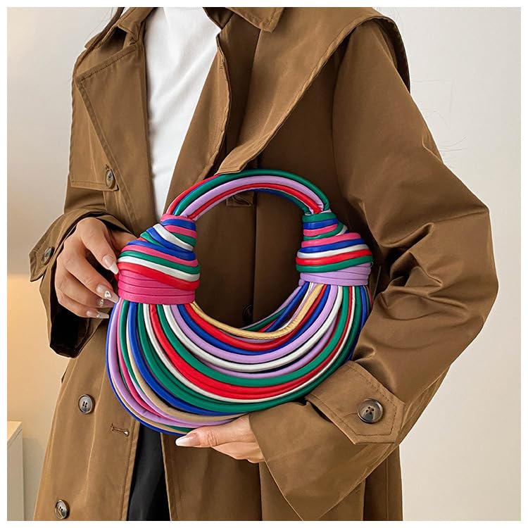 Hand-Woven Women's Knot Satchel Clutch Bag