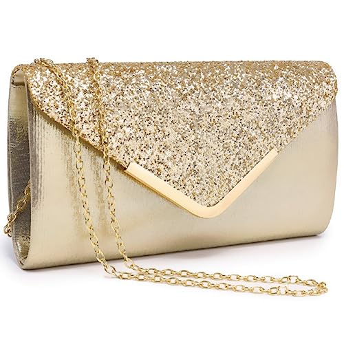 Dasein Glitter Gold Evening Clutch Bag