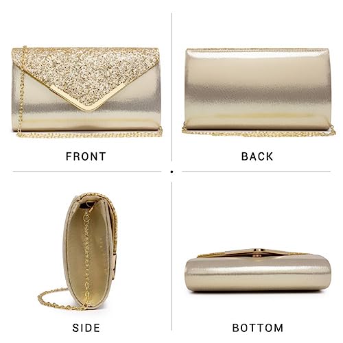 Dasein Glitter Gold Evening Clutch Bag