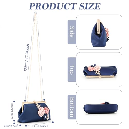 Elegant Flower Satin Evening Clutch Bag