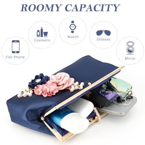 Elegant Flower Satin Evening Clutch Bag