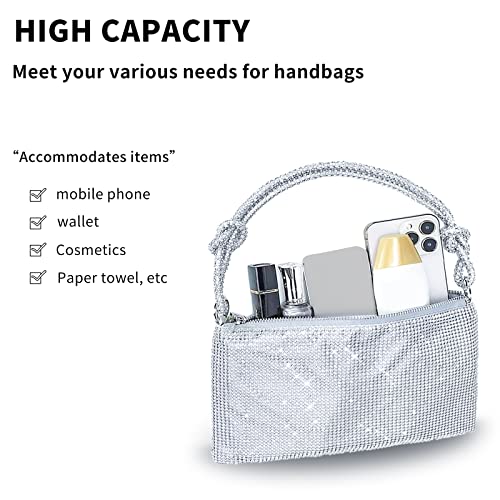 Sparkly Silver Rhinestone Clutch Handbag 10.2