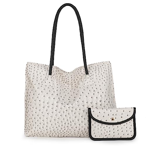 Montana West Large Leather Tote Handbag with Top Handle