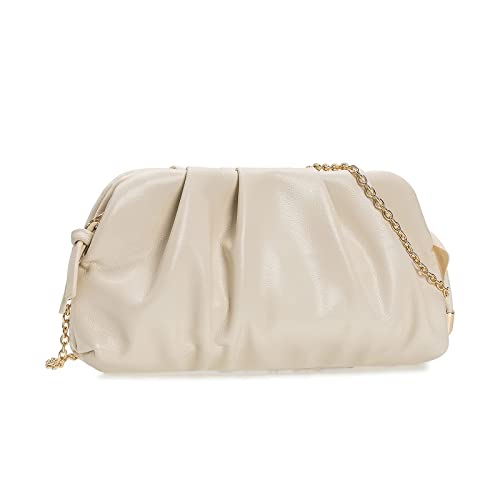 Chic Vegan Leather Pleated Evening Clutch Bag