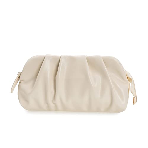 Chic Vegan Leather Pleated Evening Clutch Bag
