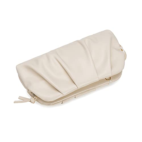 Chic Vegan Leather Pleated Evening Clutch Bag