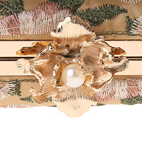 Vintage Floral Beaded Sequin Crossbody Clutch Handbag