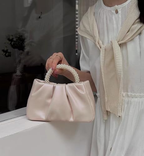 Elegant Pink Pearl Clutch for Bridal and Parties