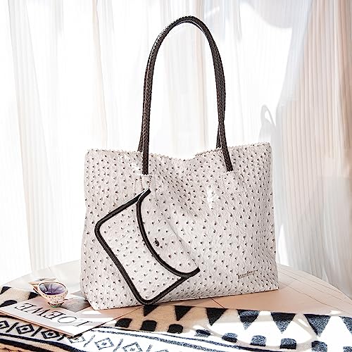 Montana West Large Leather Tote Handbag with Top Handle
