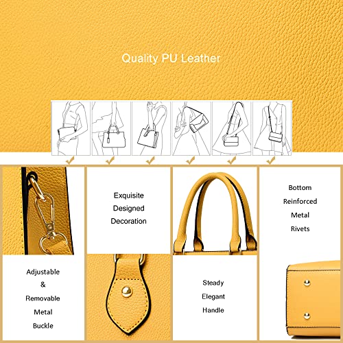 Chic Crossbody Handbags Tote Satchel Shoulder Bag (Yellow)