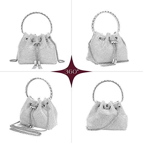 Sparkly Rhinestone Bucket Bag for Special Events