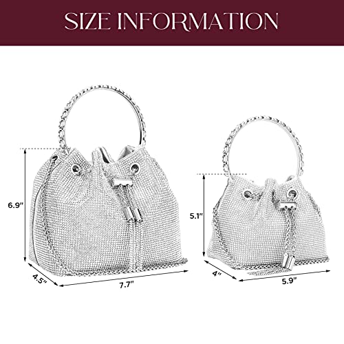 Sparkly Rhinestone Bucket Bag for Special Events