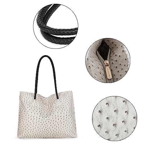 Montana West Large Leather Tote Handbag with Top Handle