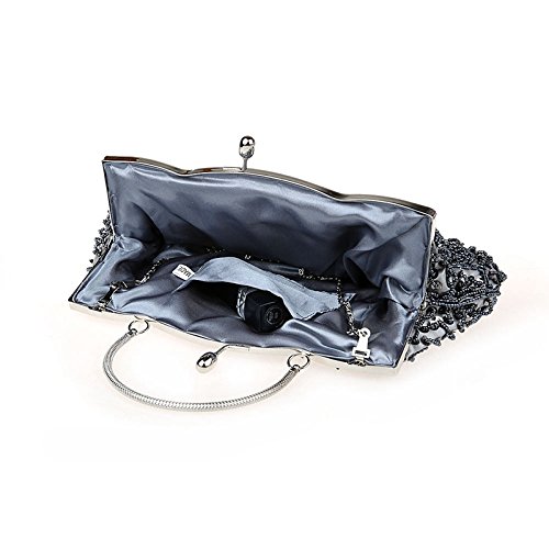 Beaded Sequin Flower Evening Clutch Bag