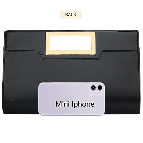 Elegant Black Pleated Clutch Evening Bag