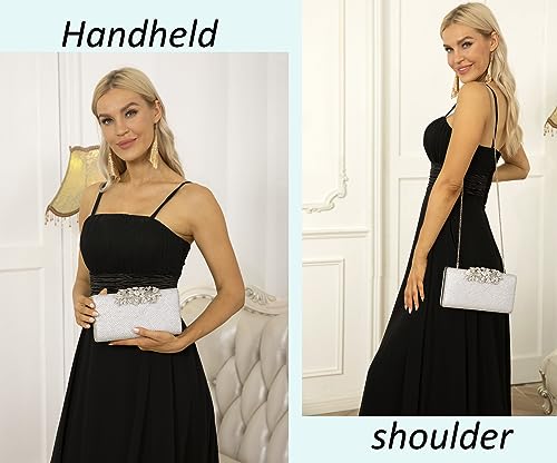 Sparkly Silver Evening Clutch for Women