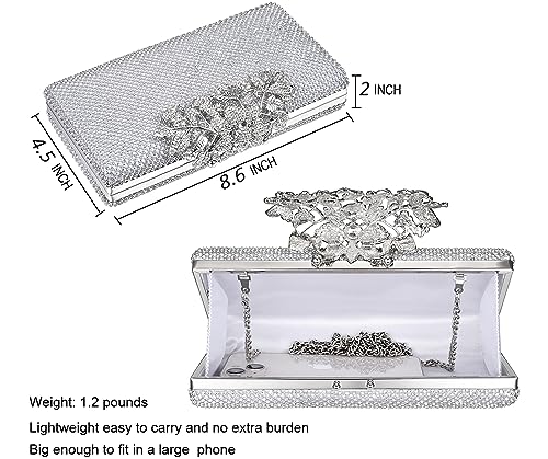 Sparkly Silver Evening Clutch for Women