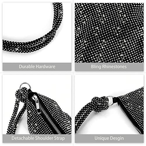 Sparkly Silver Rhinestone Evening Clutch for Women