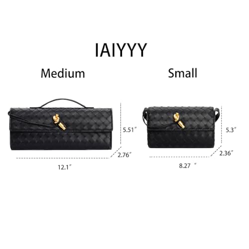 IAIYYY Women's Black Evening Clutch with Chain