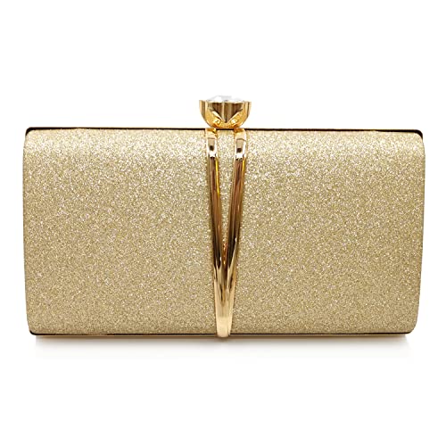 Aovtero Glitter Gold Evening Clutch for Weddings