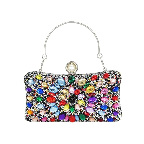 Rhinestone Clutch Bag with Pearl Clasp for Events