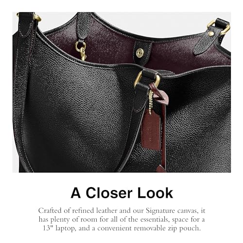 Black COACH Polished Pebble Leather Day Tote