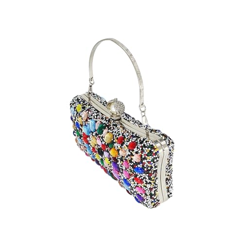 Rhinestone Clutch Bag with Pearl Clasp for Events