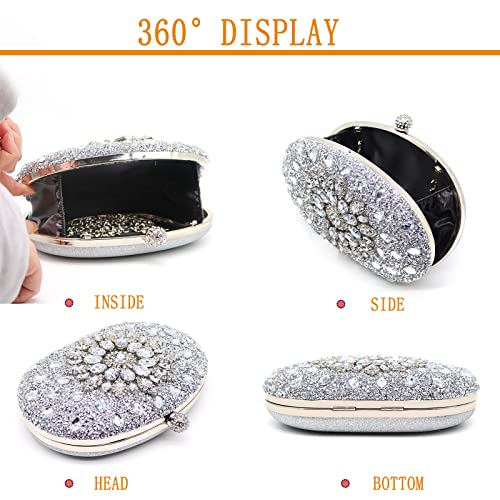 Rhinestone Evening Clutch Purse for Weddings and Parties