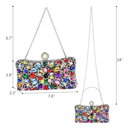Rhinestone Clutch Bag with Pearl Clasp for Events