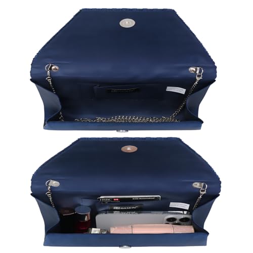 Dasein Women's Navy Glitter Rhinestone Evening Bag