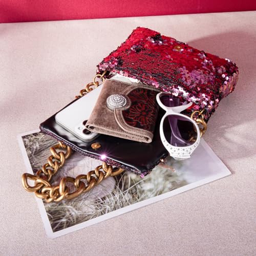Montana West Sequin Clutch Purse for Women
