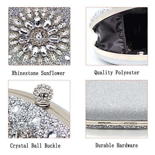 Rhinestone Evening Clutch Purse for Weddings and Parties