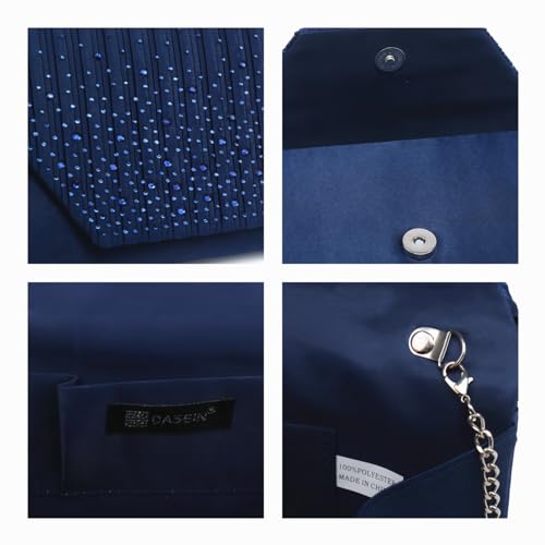 Dasein Women's Navy Glitter Rhinestone Evening Bag