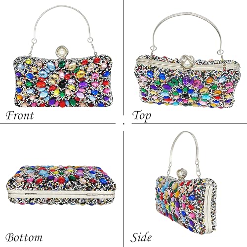Rhinestone Clutch Bag with Pearl Clasp for Events