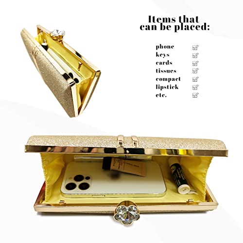 Aovtero Glitter Gold Evening Clutch for Weddings
