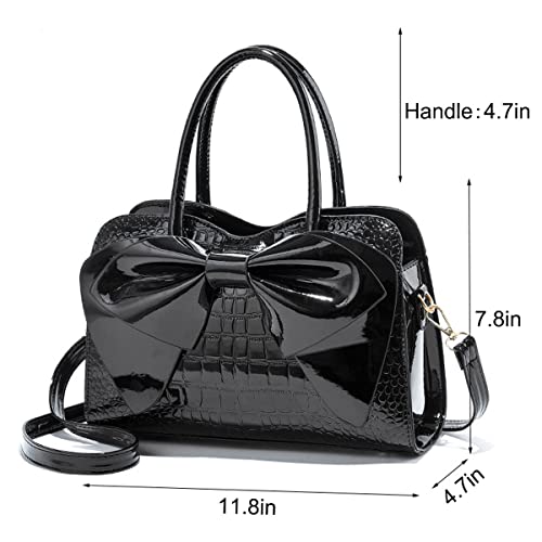 XingChen Shiny Bowknot Patent Leather Women Shoulder Bag