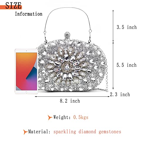 Rhinestone Evening Clutch Purse for Weddings and Parties