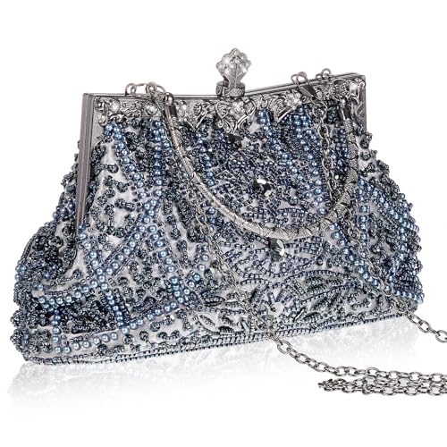 Amylove 1920s Vintage Beaded Evening Clutch Purse