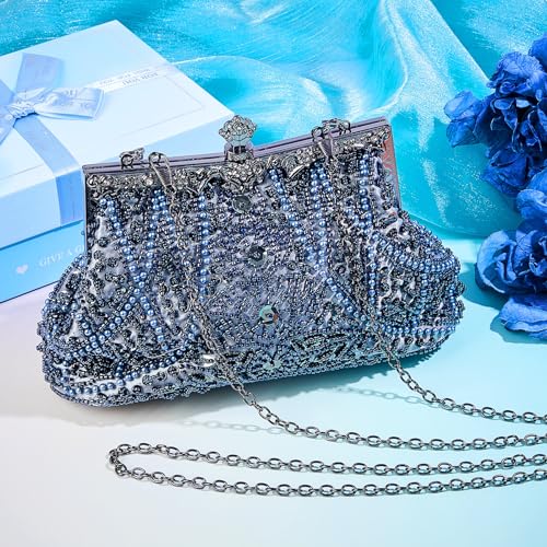Amylove 1920s Vintage Beaded Evening Clutch Purse